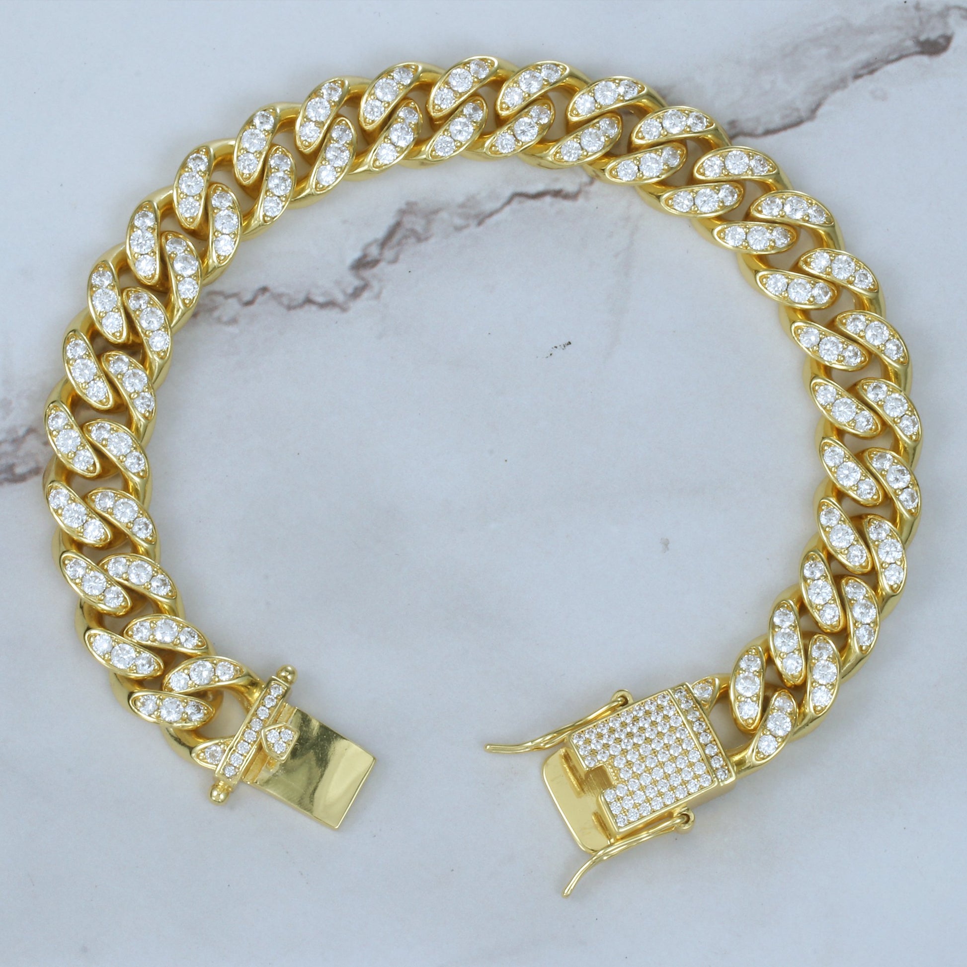 12MM 14K Gold  Flooded Miami Cuban Link Bracelet