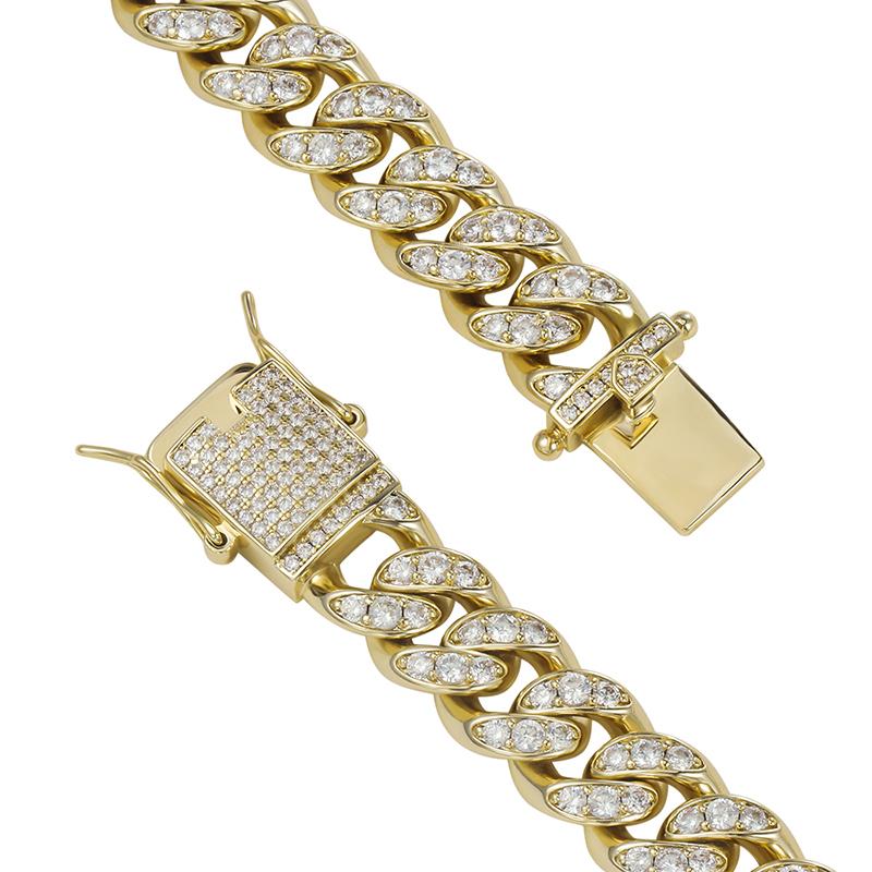 12MM 14K Gold  Flooded Miami Cuban Link Bracelet