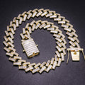 19MM 14K Gold Plated Iced Out Baguette Cuban Link Chain Thegoldlinks