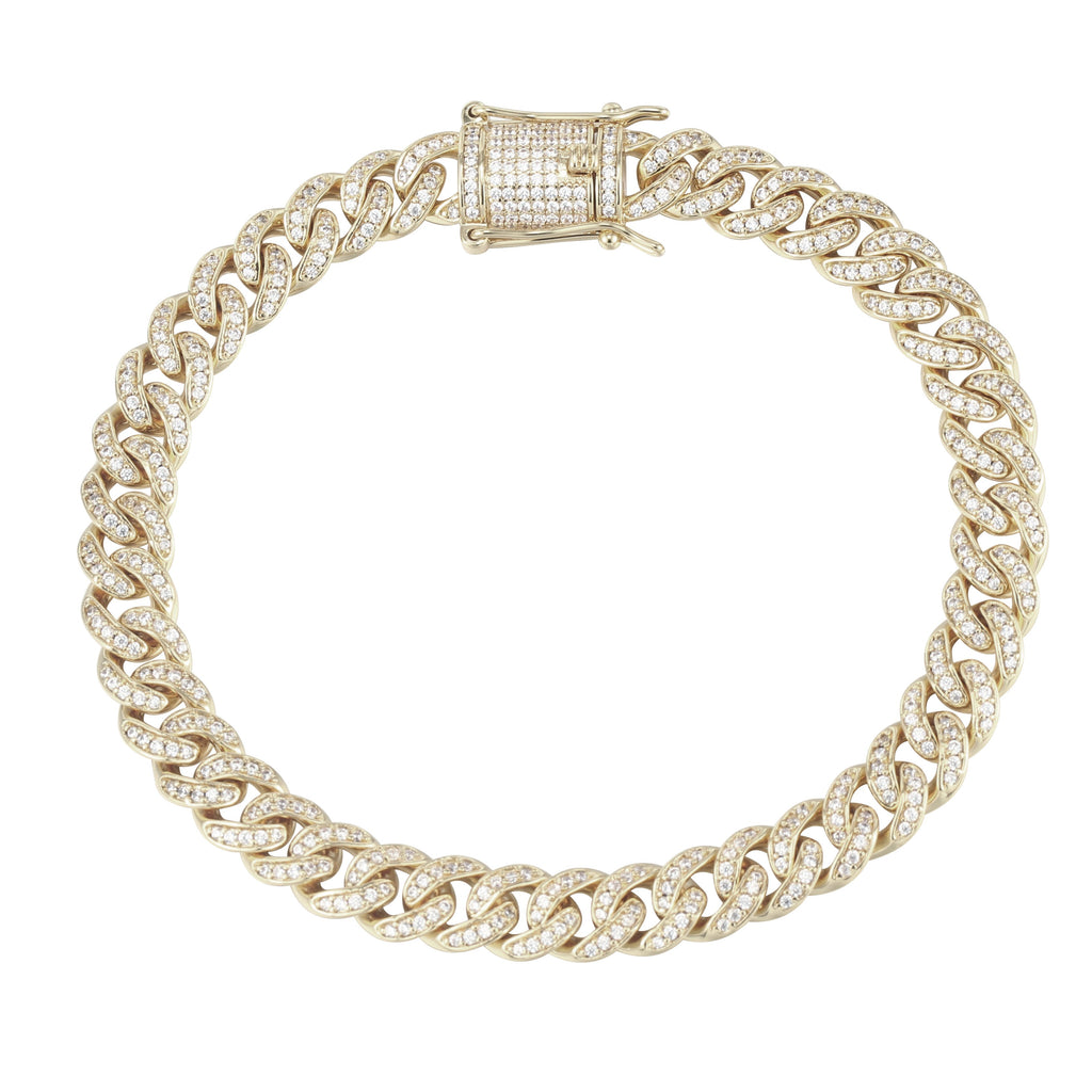 8MM 14K Gold Micro Cuban Link Bracelet