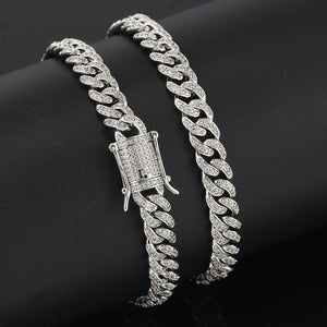 8MM White Gold Micro Cuban Link Bracelet