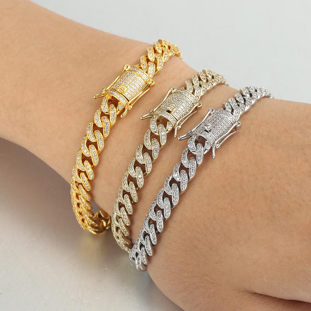 8MM White Gold Micro Cuban Link Bracelet