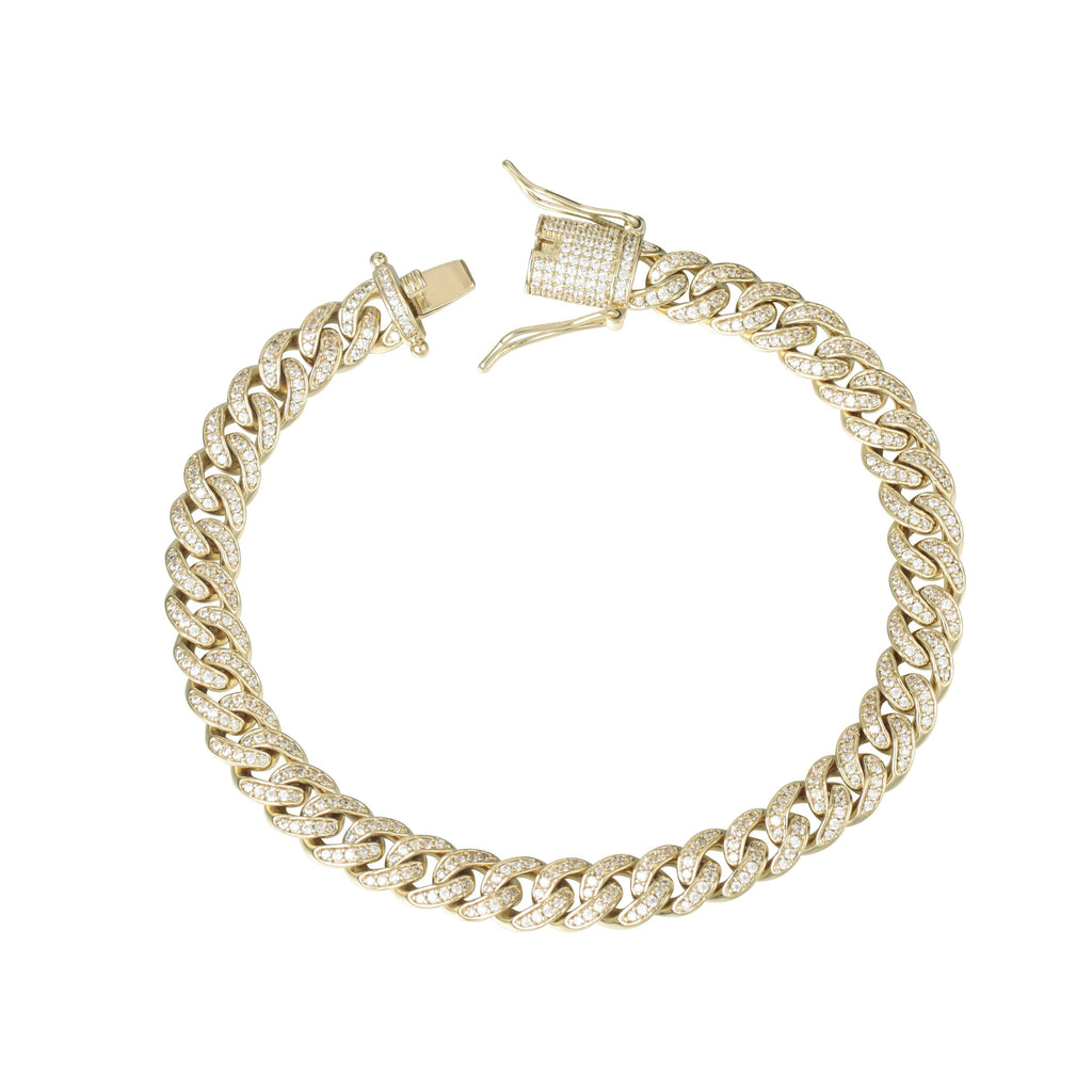 8MM 14K Gold Micro Cuban Link Bracelet
