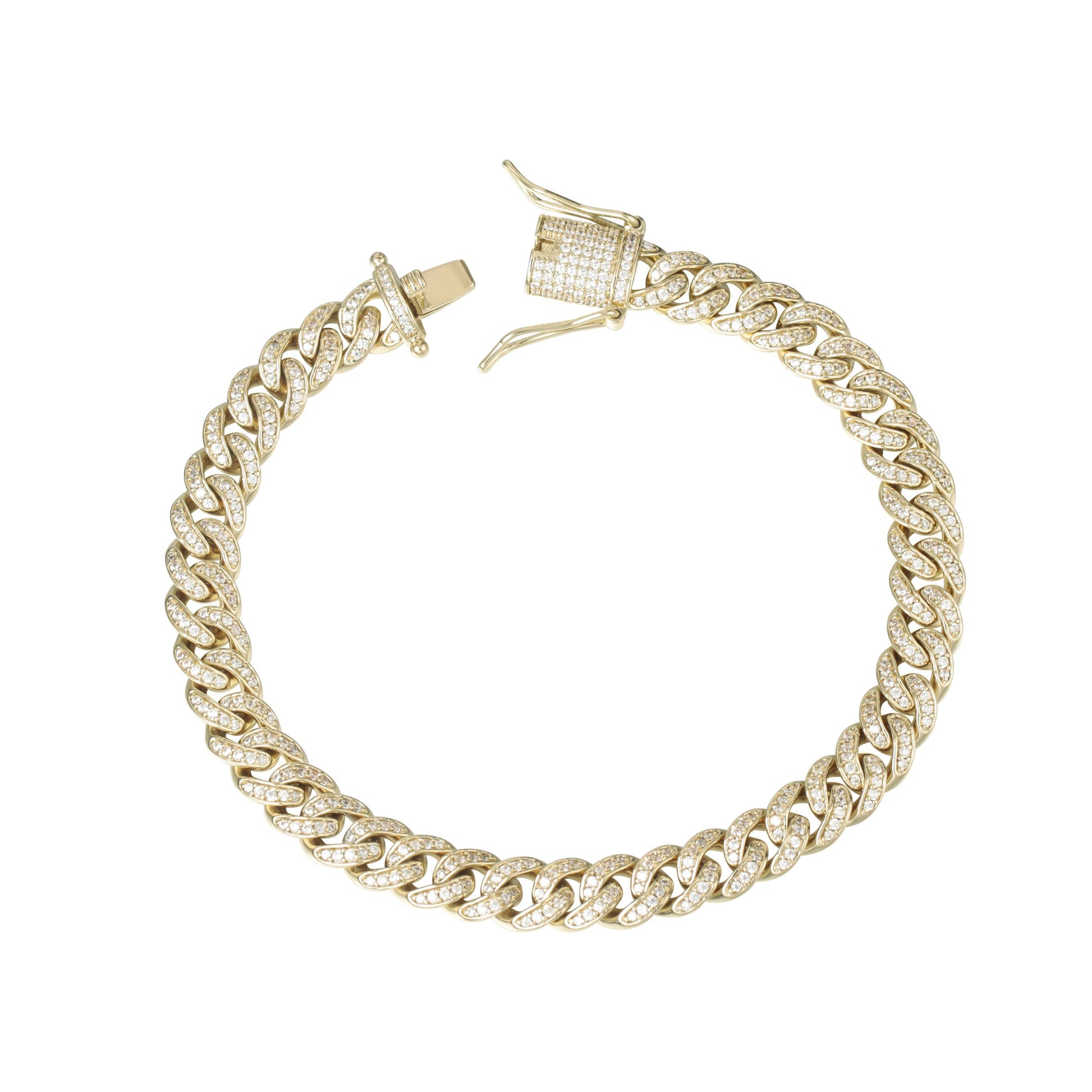8MM 14K Gold Micro Cuban Link Bracelet