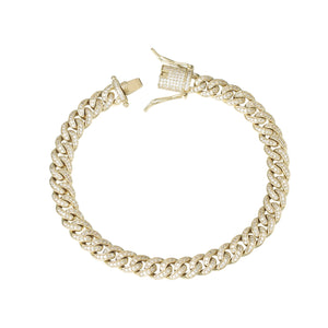 8MM 14K Gold Micro Cuban Link Bracelet
