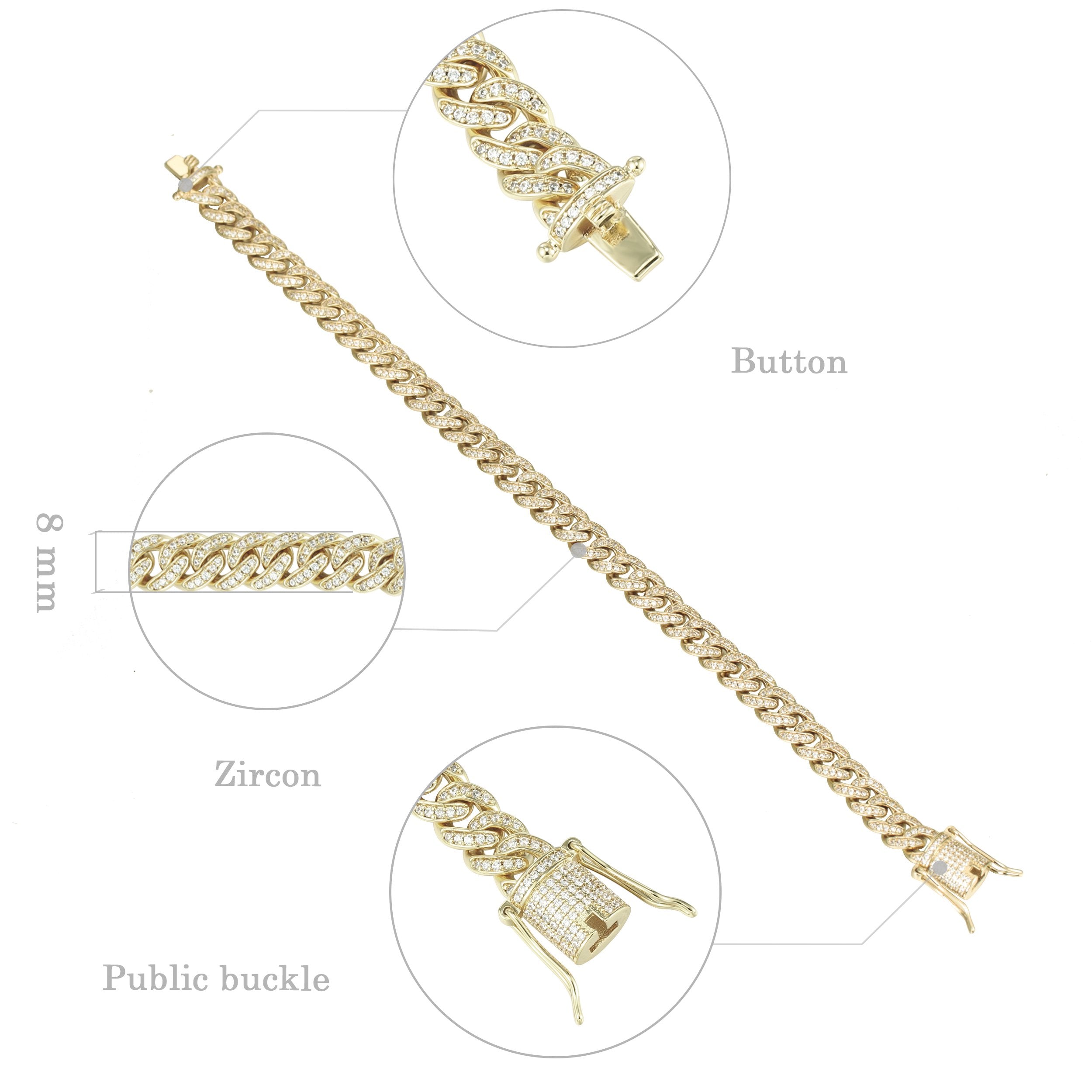 8MM 14K Gold Micro Cuban Link Bracelet Thegoldlinks