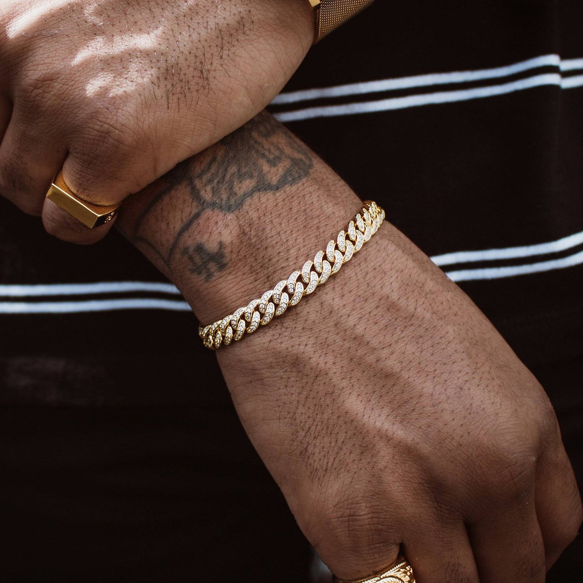 8MM 14K Gold Micro Cuban Link Bracelet