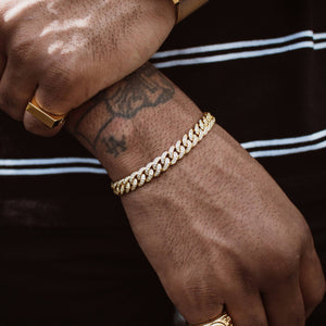 8MM 14K Gold Micro Cuban Link Bracelet