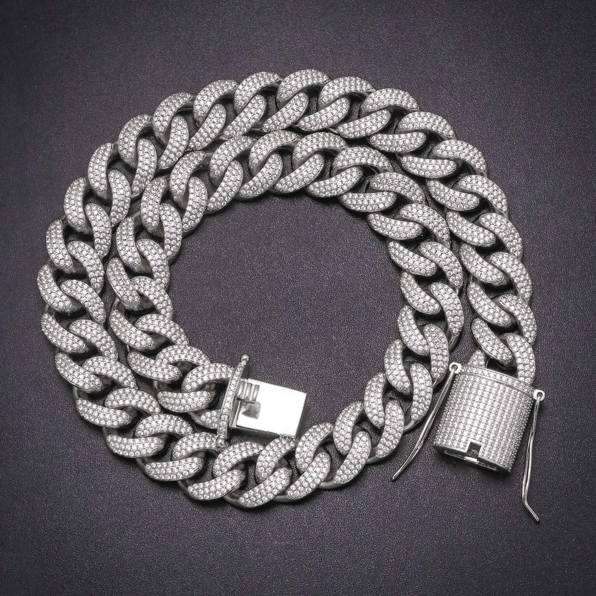 15MM White Gold Chunky Iced out Cuban Link Chain Thegoldlinks