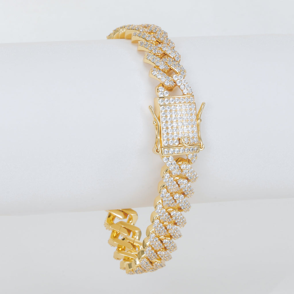 12MM 18K Gold Cuban Link Bracelet
