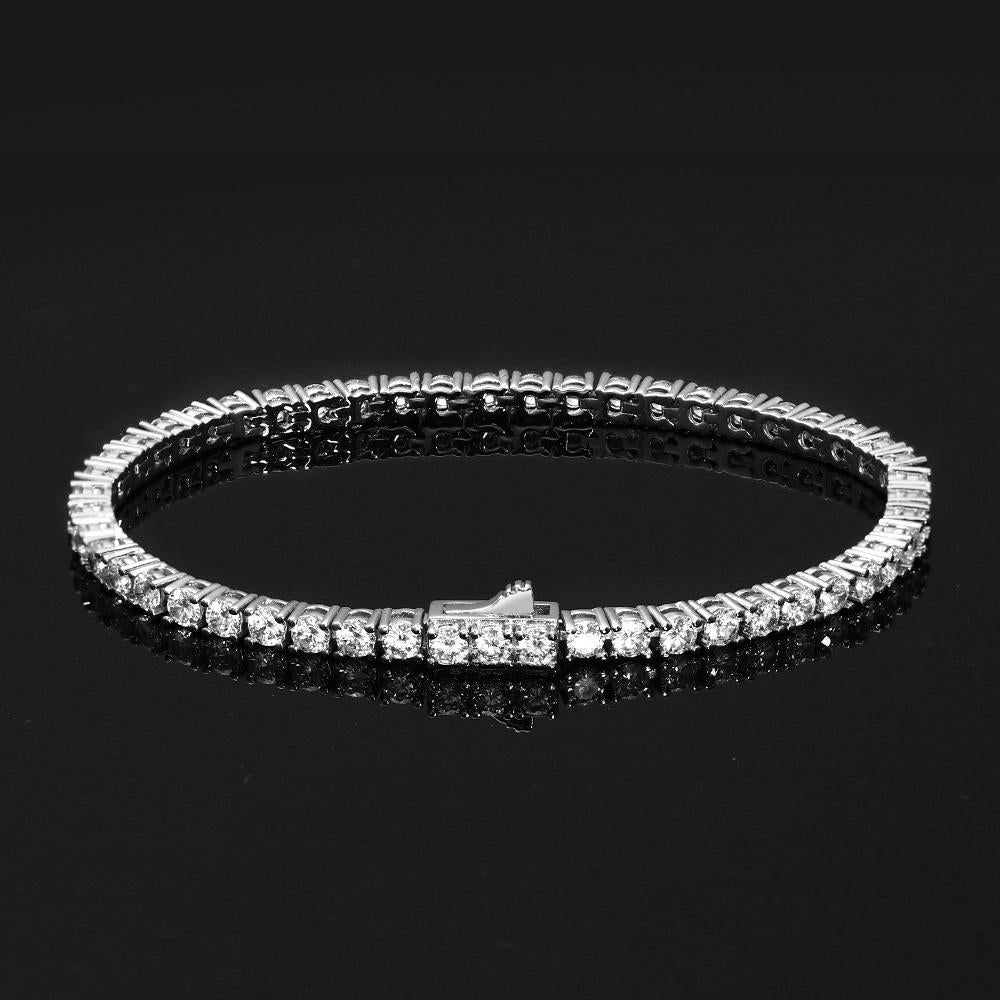 3MM White Gold Plated Tennis Bracelet Thegoldlinks