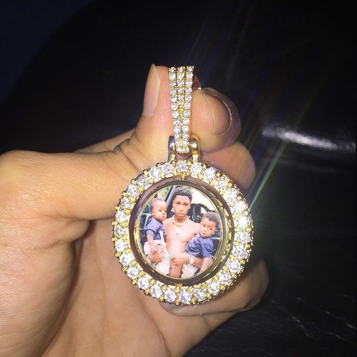 Double Sided Rotating Custom Photo Pendant Thegoldlinks