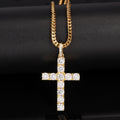 Gold CZ Stone Cross Pendant with 3MM Franco Chain Thegoldlinks