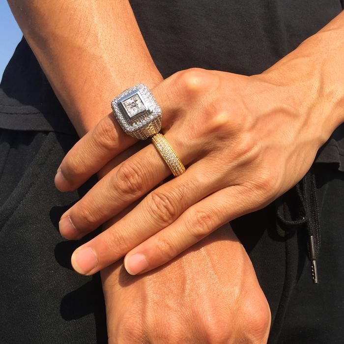 White Gold Square Ring Thegoldlinks