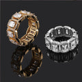 18k Gold Iced Out Four Claws Baguette Ring Thegoldlinks
