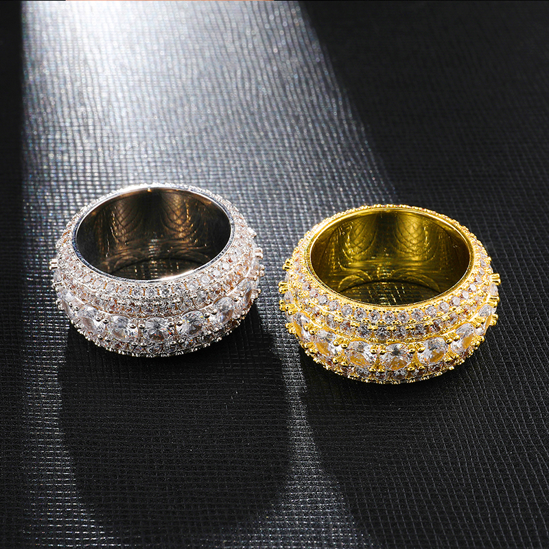 18K Gold Iced Out Spinning Ring