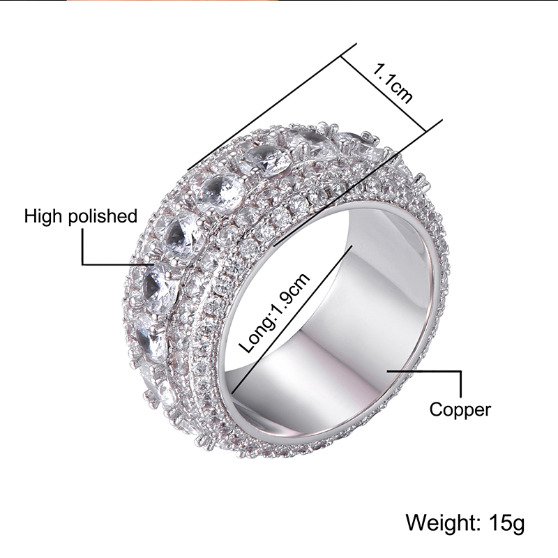 White Gold Iced Out Spinning Ring