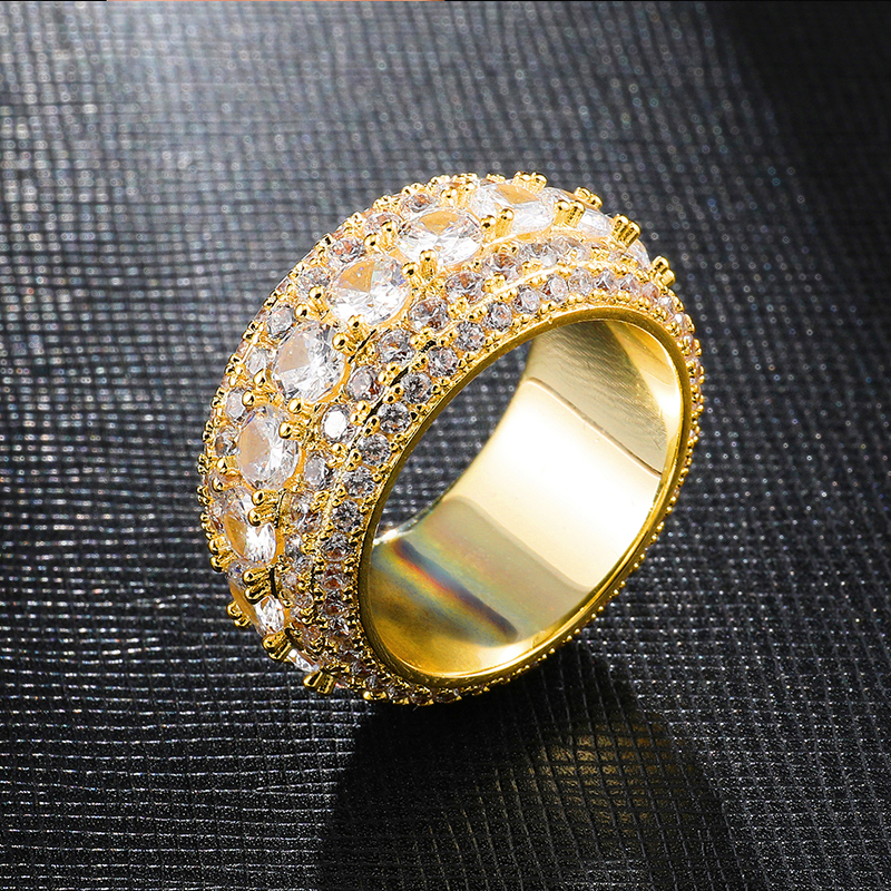 18K Gold Iced Out Spinning Ring Thegoldlinks