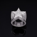 White Gold Iced Star Ring Thegoldlinks